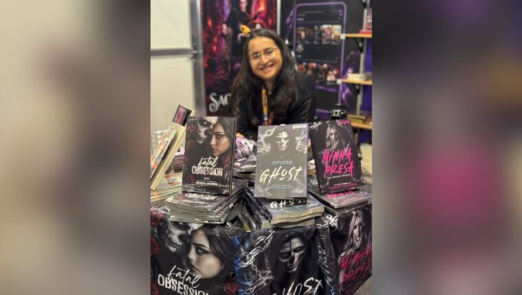 Jéssica Macedo na Bienal Internacional do Livro de São Paulo.